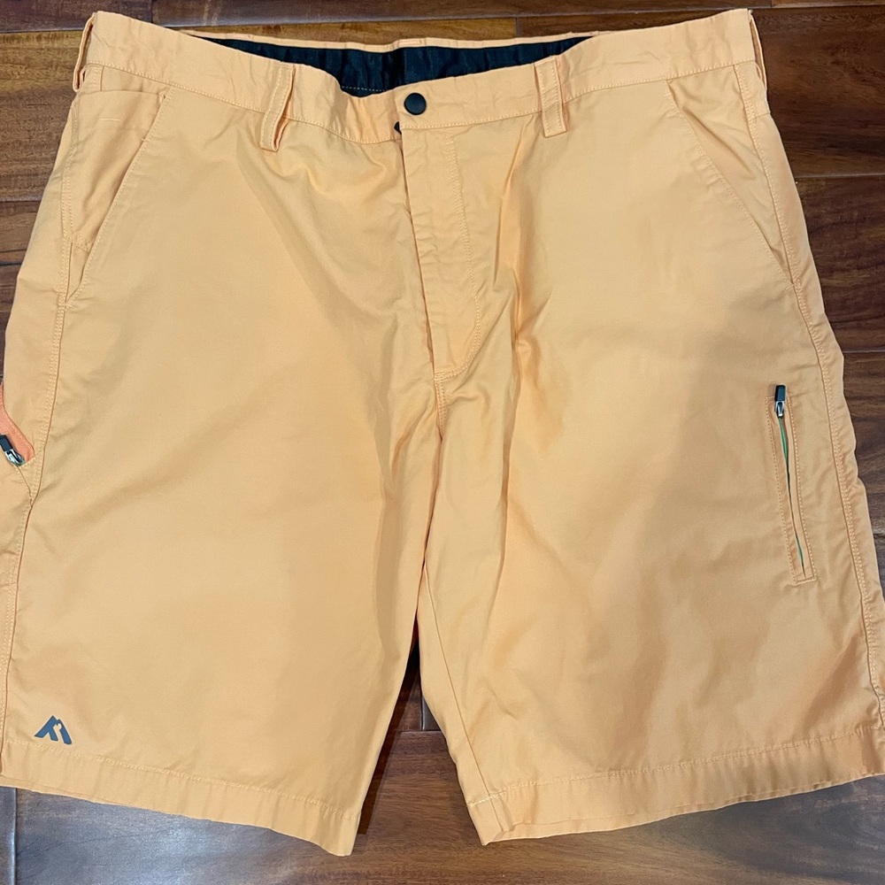 Men’s Shorts, Tahoe River, Orange, Size 40, 62% Cotton, 38% Nylon